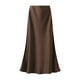 thumbnail image 1 of Falda de satén de cintura alta para mujer - Vestido elegante con cremallera y corte en A - Poliéster - M-XL, 1 of 2