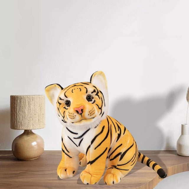 Animal de peluche de tigre realista, 19,69 pulgadas suave y encantadora muñeca animal dibujano de muñecas tigres tigres peluche peluche para niños