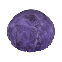 YFYANG Women's Double Waterproof Shower Cap, Purple Smoke Pattern Reusable Hair Cap for All Hair Styles and Head Sizes