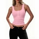 thumbnail image 4 of LLYWEY Camisetas sin Mangas para Mujer - Top Corto Acanalado de Cuello Redondo sin Mangas con Botones, Casual, Color Sólido, Slim Fit, Corto, Camisetas de Verano, 4 of 9