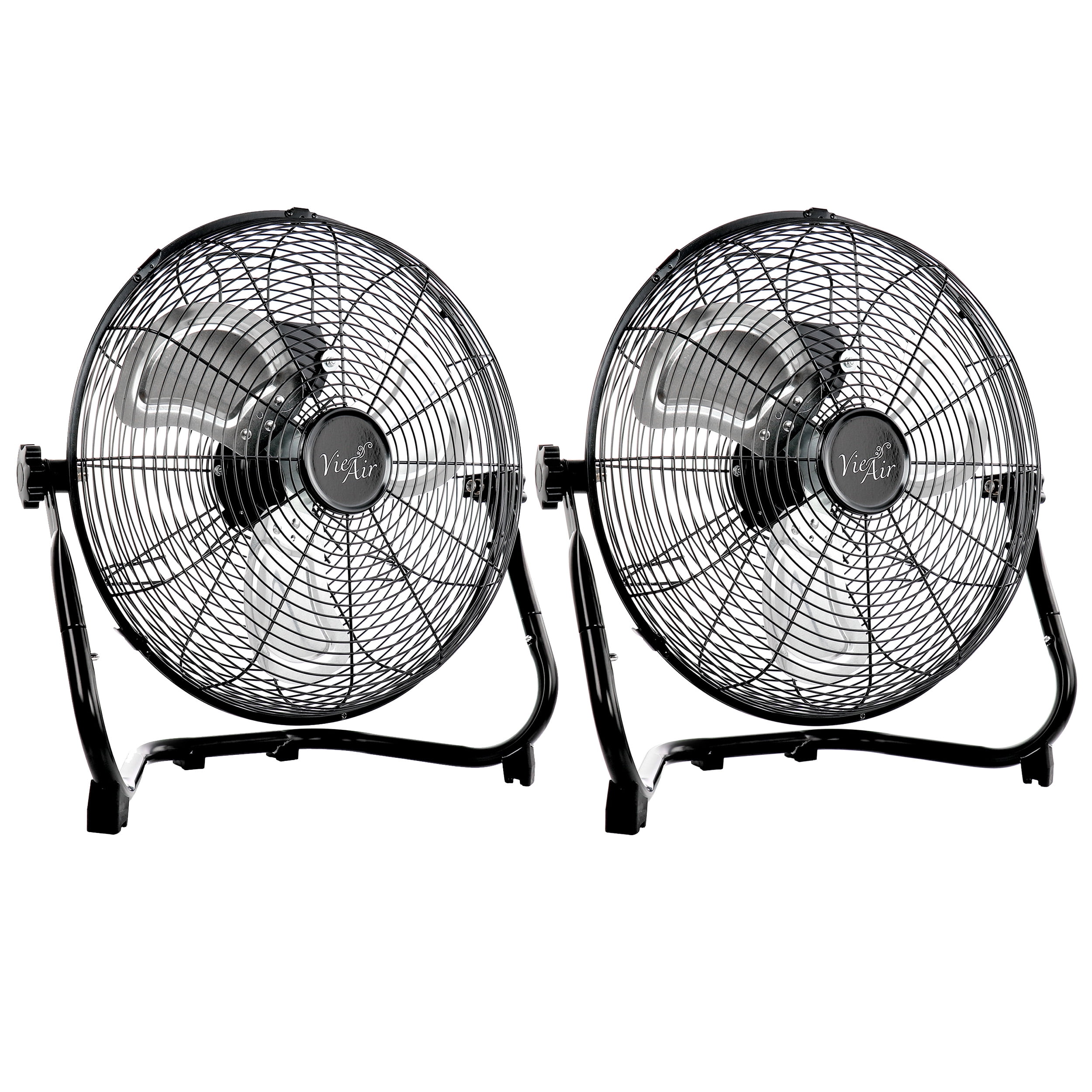 Vie Air Twin 12 Inch High Velocity All Metal Tilting 3 Speed Floor Fan