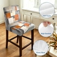 thumbnail image 4 of Burnt Orange Grey Bar Stool Cover Set of 4, Oil Painting Modern Abstract Art Stretch Bar Chair Cover, Removable Washable Pub Counter Stool Chair Slipcover for Kitchen Dining Room Pub Cafe, 4 of 9
