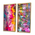 thumbnail image 3 of Designart "Retro Groove Summer Abstract Expressionism" Abstract Painting Framed Wall Art Set Of 2 - Modern Pink Framed Wall Art Set Of 2, 3 of 6
