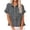 *Gray, variant on Women's and Women's Plus Button Down Shirt,Rolled Short Sleeve Cropped Blouse for Women,Ladies Summer Ruffle Hem Tops with Pockets,Army Green,S-2XL