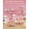 thumbnail image 3 of Baasha Reclining Salon Chair for Hair Stylist, Barber Chair All Purpose Styling Chair with Heavy Duty Hydraulic Pump, Reclining Barber Chair Spa Equipment - Pink, 3 of 8