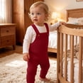 thumbnail image 7 of Ohufall 3M-3Y Boys Girls Baby Jumpsuit Cute Button Knit Pants Comfort Autumn Casual Overalls, 7 of 7