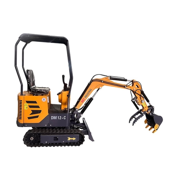 AGROTK 1 Ton, 13.5 HP Gasoline B&S Engine Mini Excavator w/ Hydraulic Thumb & Side Swing Boom