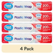 (4 pack) Great Value Plastic Wrap, 200 Sq ft