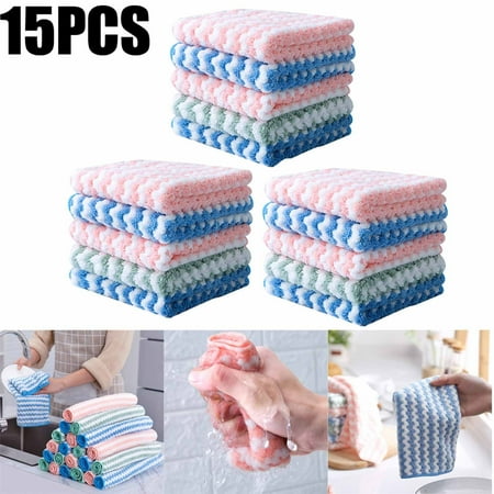 

QAZXD Kitchen Towels Kitchen Towels Towels Set 15 Piece Dish Towels Dish Towels Kitchen Laundry Cleaning Towels