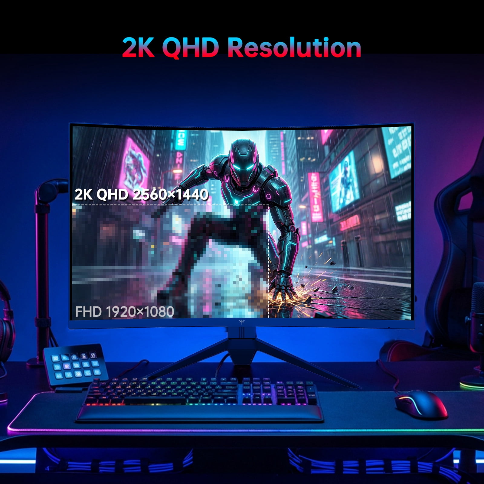 KTC 27 Inch 240Hz Curved Gaming Monitor, 2K QHD 2560x1440P Computer Monitor with 1000R, 2500:1 Contrast, Adaptive Sync, DP 1.4, HDMI 2.0, VESA, Tiltable, H27S25E