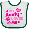 thumbnail image 3 of Inktastic My Aunty Loves Me with Hearts and Kiss Boys or Girls Baby Bib, 3 of 4