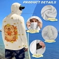 thumbnail image 4 of SEANATIVE Men's UV Protection Fishing Hoodie with Face Mask, Full Coverage Sun Guard Tops Lightweight Fishing Shirt for Running Workout Travel, S, Capybara Maple Leaf Beige, 4 of 7