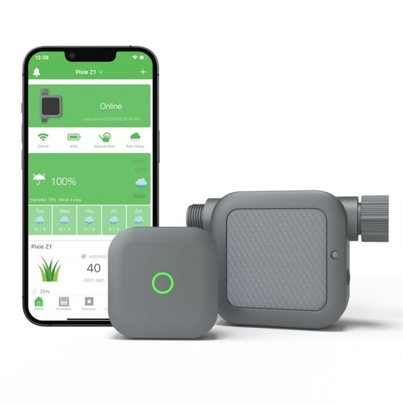 Netro Pixie Z1 Smart Hose Faucet Timer, Weather Aware, Compatible with Alexa (Pixie Z1 with Hub)