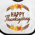 thumbnail image 4 of Inktastic Happy Thanksgiving with Fall Floral Boys or Girls Baby Bib, 4 of 4