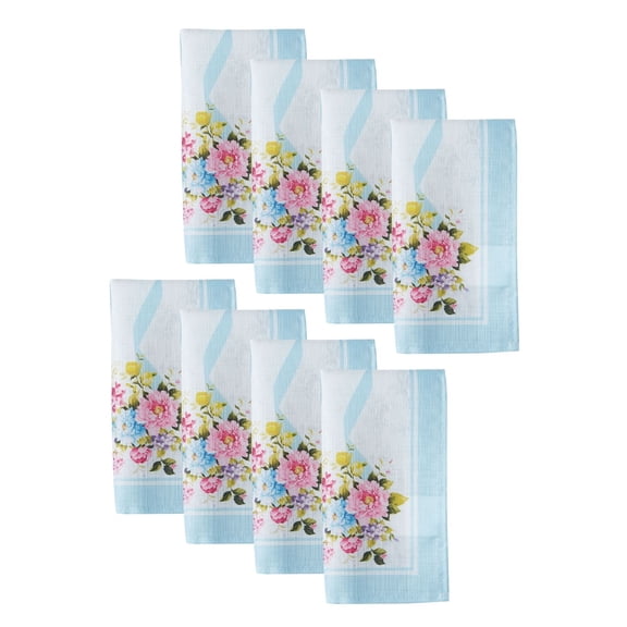 Elrene Home Fashions Rose Cottage Engineered Napkins, Set of 8, Multi, 17" x 17"