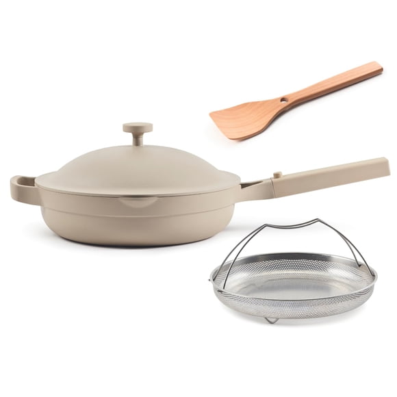Sartén Our Place Always Pan de 2.0-10.5” (2.6 qt) antiadherente y libre de toxinas | Sartén de aluminio 10 en 1 patentada | Apta para horno, inducción y todo tipo de cocinas hasta 450 °F | Vapor