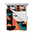 thumbnail image 7 of Color Block King Size Down Alternative Comforter, Lightweight Comforter Quilt Bedding Set with Pillow Shams Orange Teal Black Contemporary Abstract All Seasons Bed Comforter Duvet Insert 96"x106", 7 of 7