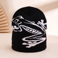 thumbnail image 5 of Jiibva Tree Frog Pattern Beanie Knitted Cap for Men & Women, Slouchy Skull Cap Embroidery Knitted Hat Cute Animal Cartoon Cap Outdoor Sports Warm Ski Hat, 5 of 7