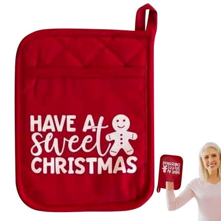 

Ksruee Christmas Pot Rack Baking Kit Kitchen Hot Potholders Christmas Cute Oven Gloves Heat Resistant Oven Mitts Christmas Gift for Baking Lovers great gift