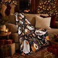 thumbnail image 3 of Autumn Ghosts With Flowers Pumpkins And Lanterns, Soft Flannel Blanket with Whimsical Autumn Illustration Print, Housewarming Gift and Home Decor for Bedroom and Living Room, 3 of 7