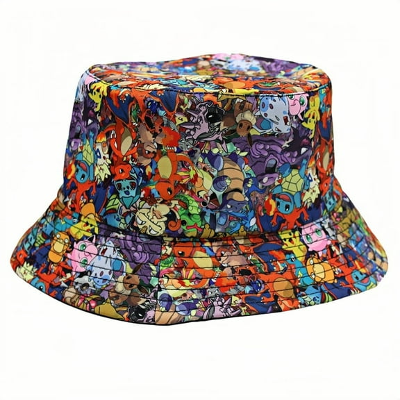 Pokemon Anime Cartoon Bucket Hat - UV Protection Unisex Summer Hat, Outdoor Festival Must