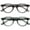 Transparent Dark Green / Transparent Mid Gray - 2 Pairs, variant on OPULIZE RIO Blue Light Blocking Reading Glasses - 2-Pack - Flat Top Frame - Green, Gray - Mens Womens - Spring Hinges - BB53-67 - +3.50