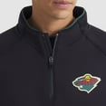 thumbnail image 7 of Men's Fanatics Black Minnesota Wild Authentic Pro Rink Raglan Quarter-Zip Pullover, 7 of 7