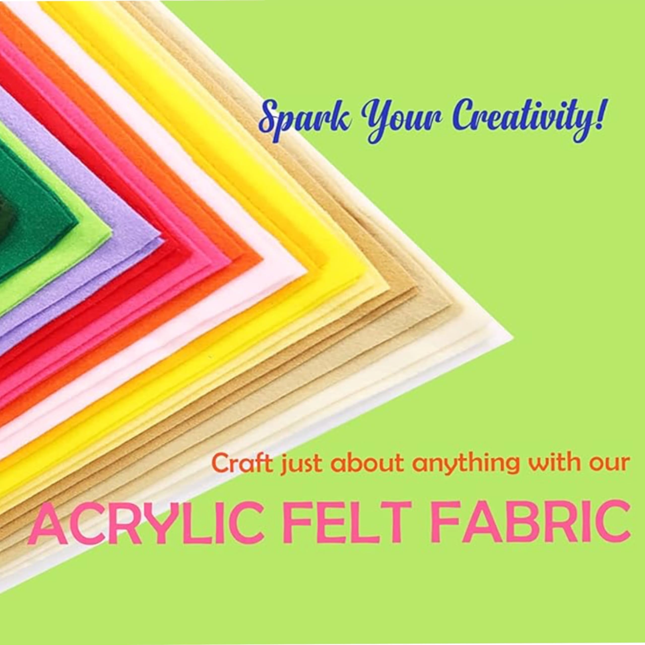 FabricLA Acrylic Felt Sheets For Crafts - Soft Precut 9" X 12" Inches (22.5cm X 30.5cm) Felt Squares - Use Felt Fabric Craft Sheets for DIY, Hobby, Costume, And Decoration - Green, 24 Pieces