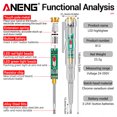 thumbnail image 4 of Kenally Pluma detectora de voltaje ANENG cable vivo 24-250V probador de circuito electricista Material de laboratorio, 4 of 6