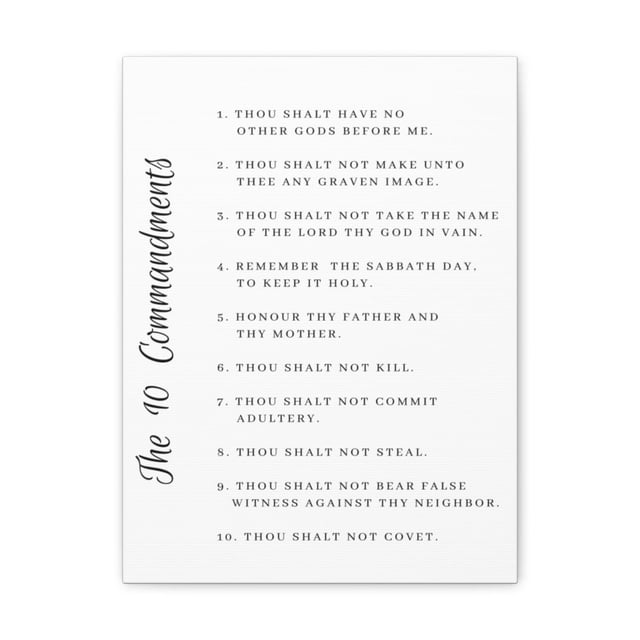 Scripture Walls 10 Commandments White Christian Wall Art Print Ready to Hang Unframed