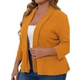 thumbnail image 4 of Gvmfive Women Plus Size Solid Casual Office Long Sleeve Open Front Blazer Jacket, 4 of 5