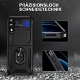 thumbnail image 4 of [PST] Samsung Galaxy Z Flip 4 5G 2022 Kickstand Rotating Ring Case, Amortisseur Hybride Robuste Robuste Étui Rigide pour Téléphone, 4 of 4