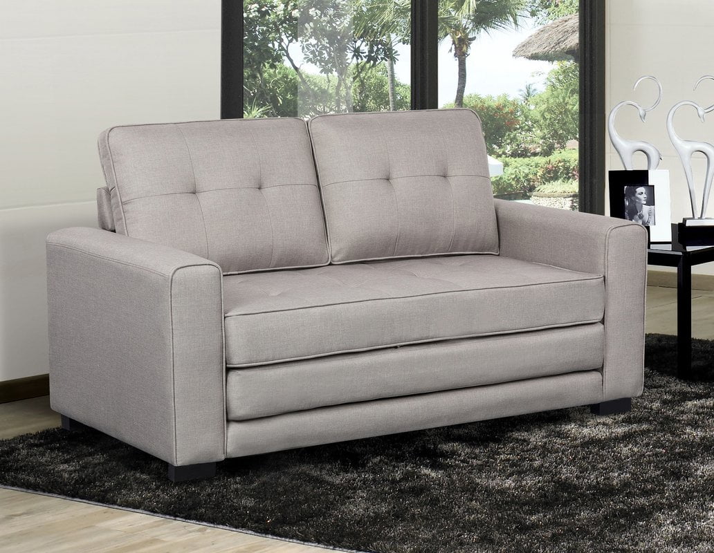 US Pride Furniture  Duke Sofa Bed Sleeper with Tufted Style and Wooden Frame, Charcoal