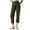 Army Green, variant on Qulqfy Women's Corduroy Pants Casual Cropped Green Pants Fall Wide Leg High Waisted Pants for Women