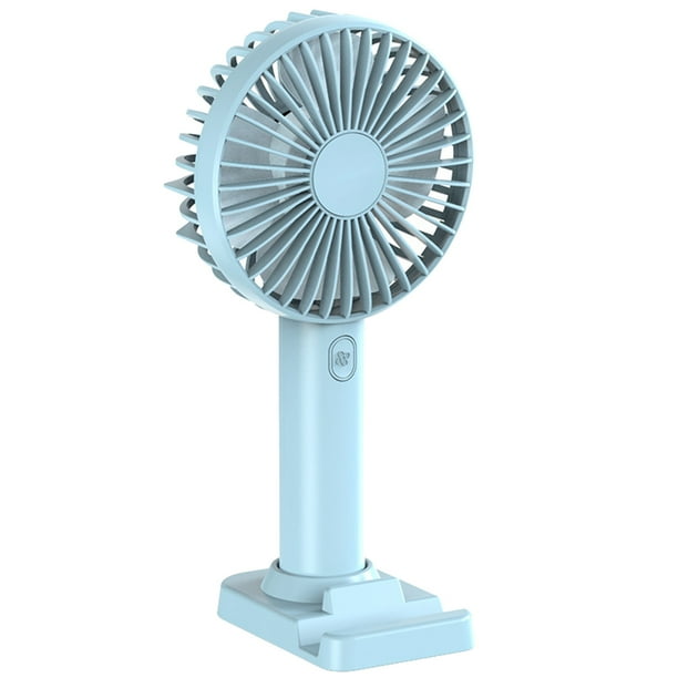 EeaseMX Ventilador portátil de bolsillo con carga USB y soporte para teléfono para casa y oficina (azul claro)