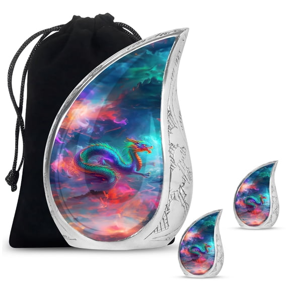 SUBSH Dragon Cremation Keepsakes For Ashes - Cremation Urns For Human Ashes - Adult Urns - Urn For Mom Ashes - Combo 1 Large & 2 Small - Urns Adult - Small Urn For Human Ashes Keepsake