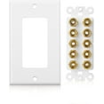 thumbnail image 4 of Cable Matters Speaker Wire Wall Plate (Speaker Wall Plate, Banana Plug Wall Plate) for 5 Speaker in White, 4 of 7