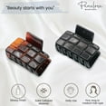 thumbnail image 3 of Parcelona French Checkered Small Celluloid Jaw Hair Claw Clamps for Women(2 Pcs), 3 of 31