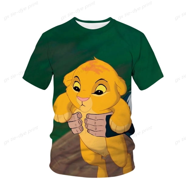 Kawaiisimba y Nara Rey León impreso 3D camiseta mujer casual suelta Unisex camiseta Harajuku camiseta verano niñas niños T-shirt140 Gao Jinjia LED