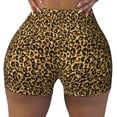thumbnail image 2 of Haiem Gold Glitter Leopard No Front Seam Biker Shorts for Women Yoga Workout Gym Bike Shorts with Tummy Control Moisture-Wicking-, 2 of 9