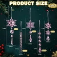 thumbnail image 3 of Adornos navideños con forma de copos de nieve de acrílico rosa OuMuaMua, 32 unidades, 3 of 7
