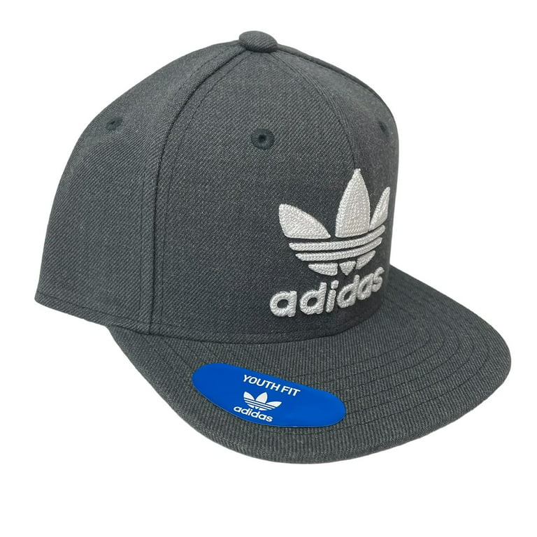 Adidas Youth Snap-Back Baseball Hat With Large White Logo