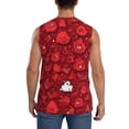 thumbnail image 4 of Uemuo Playful Red Cartoon Faces Pattern Men's Sleeveless T-Shirt,Muscle Athletic Tank Top, Moisture-wicking Quick-dry Breathable Classic Tee Top for Gym Run Outdoor Sports-Small, 4 of 8