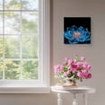 thumbnail image 4 of Framed Canvas Wall Art for Living Room Blue Floral Wall Decor, Abstract Luminescent Flowers Aesthetic Paintings for Bedroom Office Kitchen Bathroom, Ready to Hang Artwork Wall Pictures 8x8 Inch, 4 of 9
