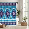thumbnail image 4 of SASTYBALE Boho Farmhouse Shower Curtain, Water Resistant Vintage Fabric Bathroom Curtains, Machine Washable Country Abstract Style for Bathtub Decor with 12 Hooks, 72x72 Inch, 4 of 7