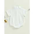 thumbnail image 4 of Bagilaanoe Newborn Baby Girl Boy Shirts Rompers Short Sleeve Bodysuits 6M 12M 18M 24M Infant Casual One Piece Short Jumpsuit, 4 of 8