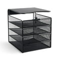 thumbnail image 3 of Safco Onyx Solid Top Horizontal With Hanging Metal Steel Desk Organizer In Black, 3 of 20