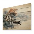 thumbnail image 2 of Designart "Boat Ride on the Perfume River in Hue, Vietnam" Vietnam Print on Natural Pine Wood, 2 of 5