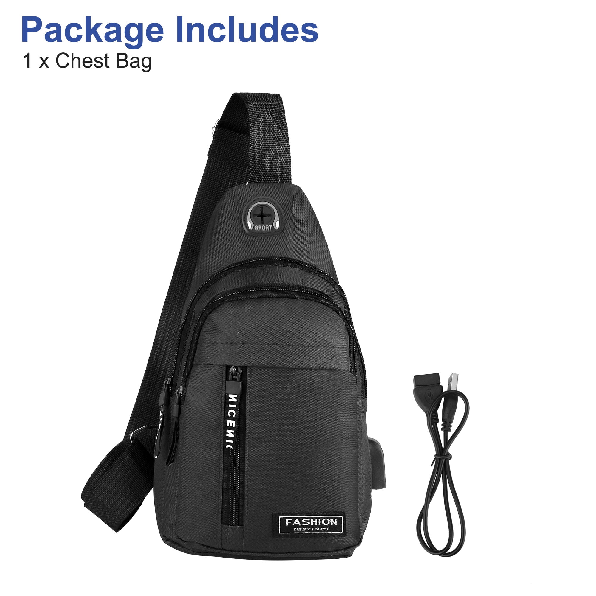 New Chest Bag Unisex Men Chest Pack With USB Charging Earphones Cable Hole  Backpack Name Initials K Letter Pattern Women Shoulder Crossbody Pack For  Outdoor For Student Crossbody Bag Shoulder Bag Handbags