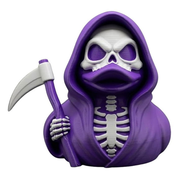 HUISZJ Grim Reaper Duck Figurine Collectible Horror Duck Statue Halloween Decor Home Decoration （Black）